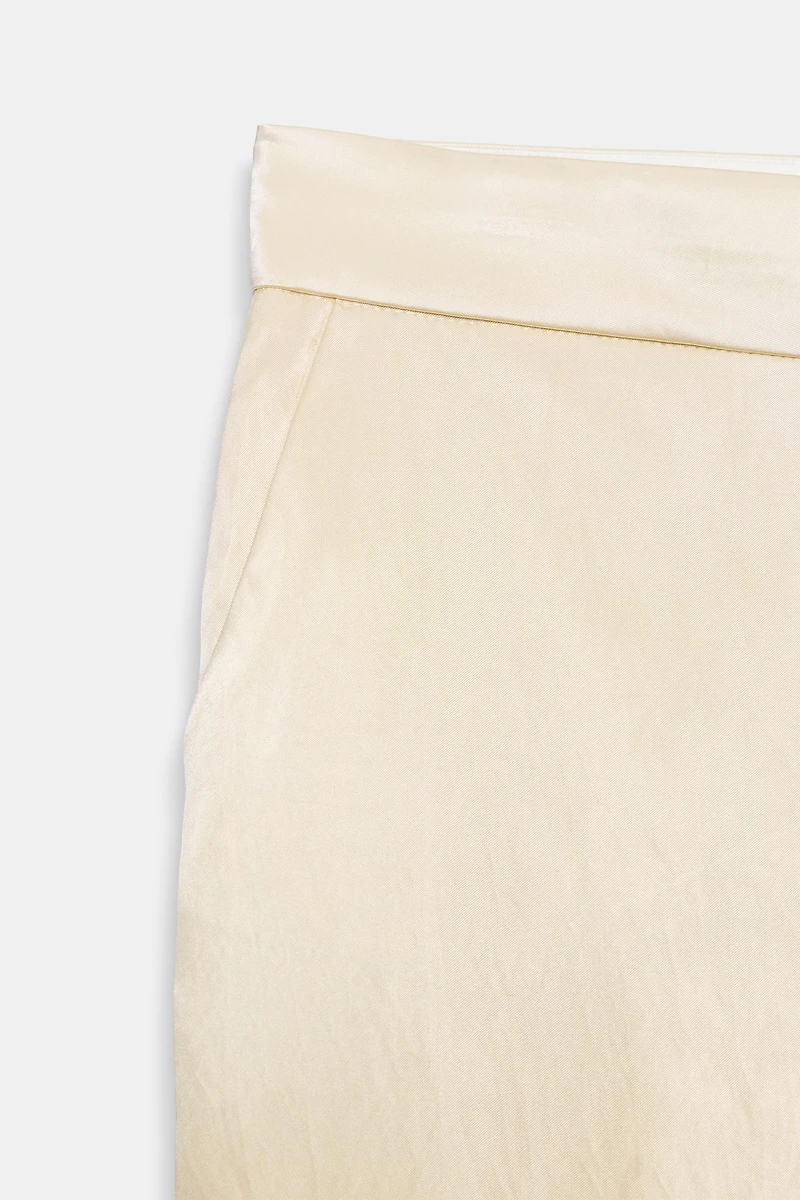 SATIN EFFECT CONTRAST PANTS