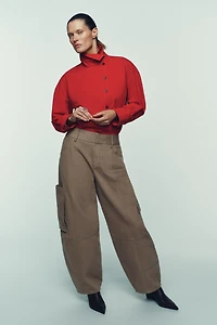 CHEMISE CACHE-CŒUR À COL MONTANT