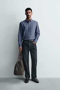 WASHED TEXTURED OXFORD SHIRT
