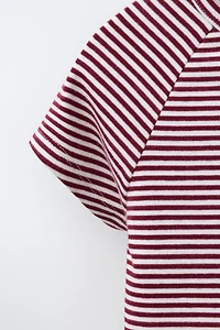 RAGLAN SLEEVE T-SHIRT WITH MODAL STRIPES