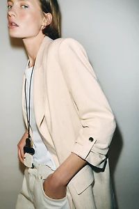 OPEN BLAZER WITH ROLLED-UP SLEEVES