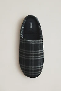 CHECKED MULE SLIPPERS