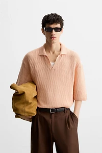 OPEN KNIT POLO SHIRT