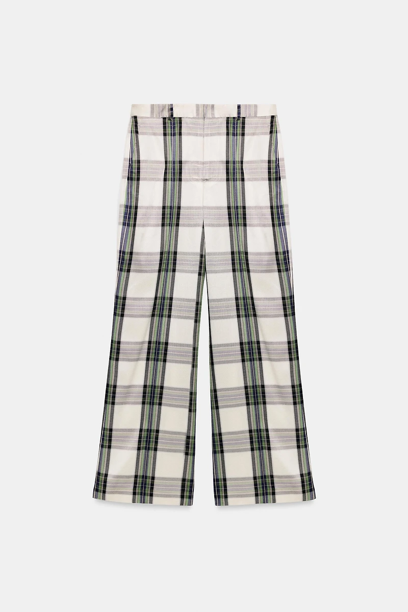 ZW COLLECTION PLAID FLOWY PANTS