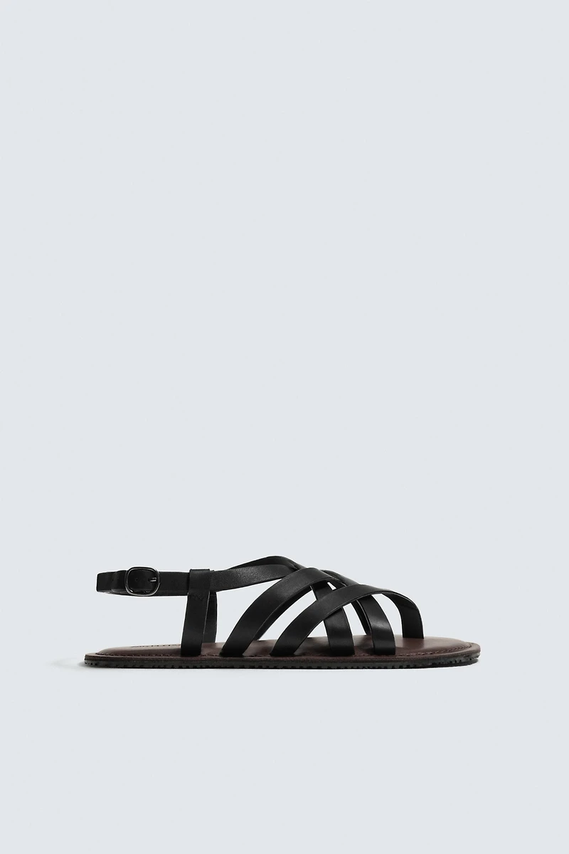 LEATHER STRAPPY SANDALS