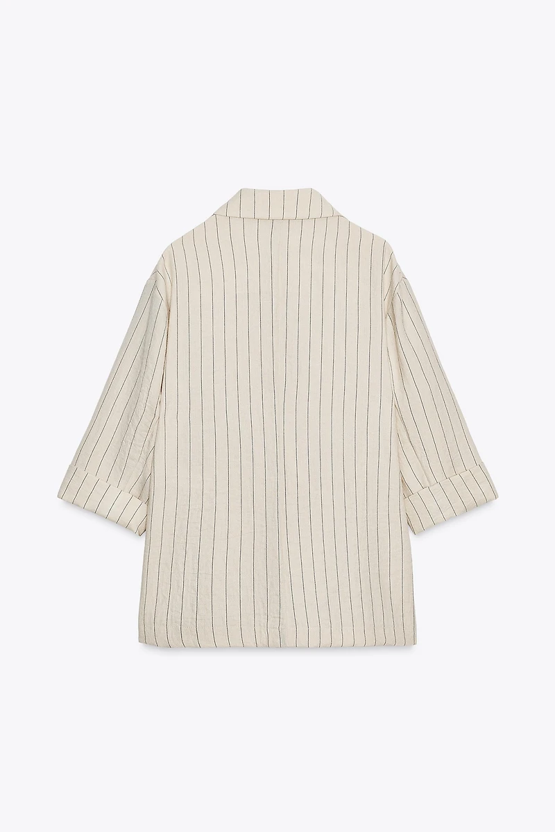 STRIPED DOUBLE BREASTED BLAZER