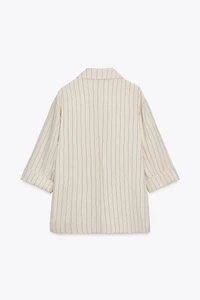 STRIPED DOUBLE BREASTED BLAZER
