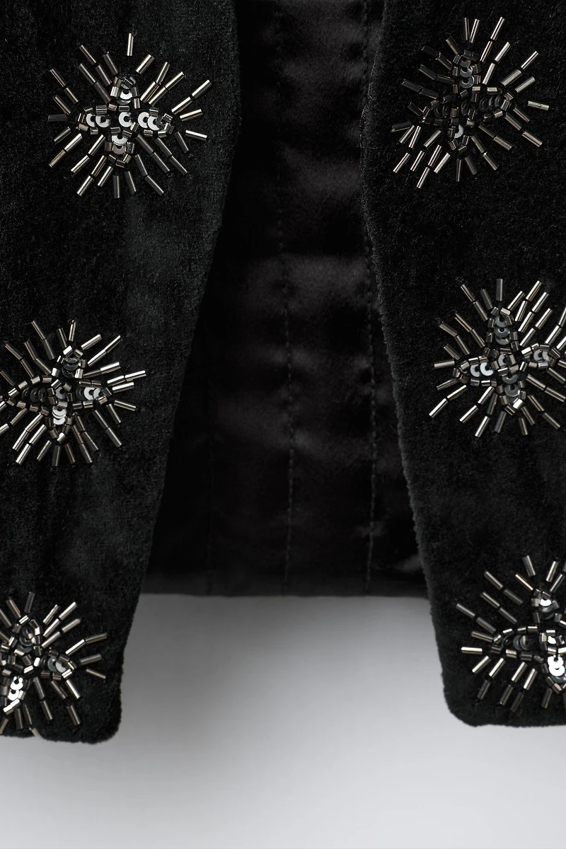 BEADED VELVET VEST
