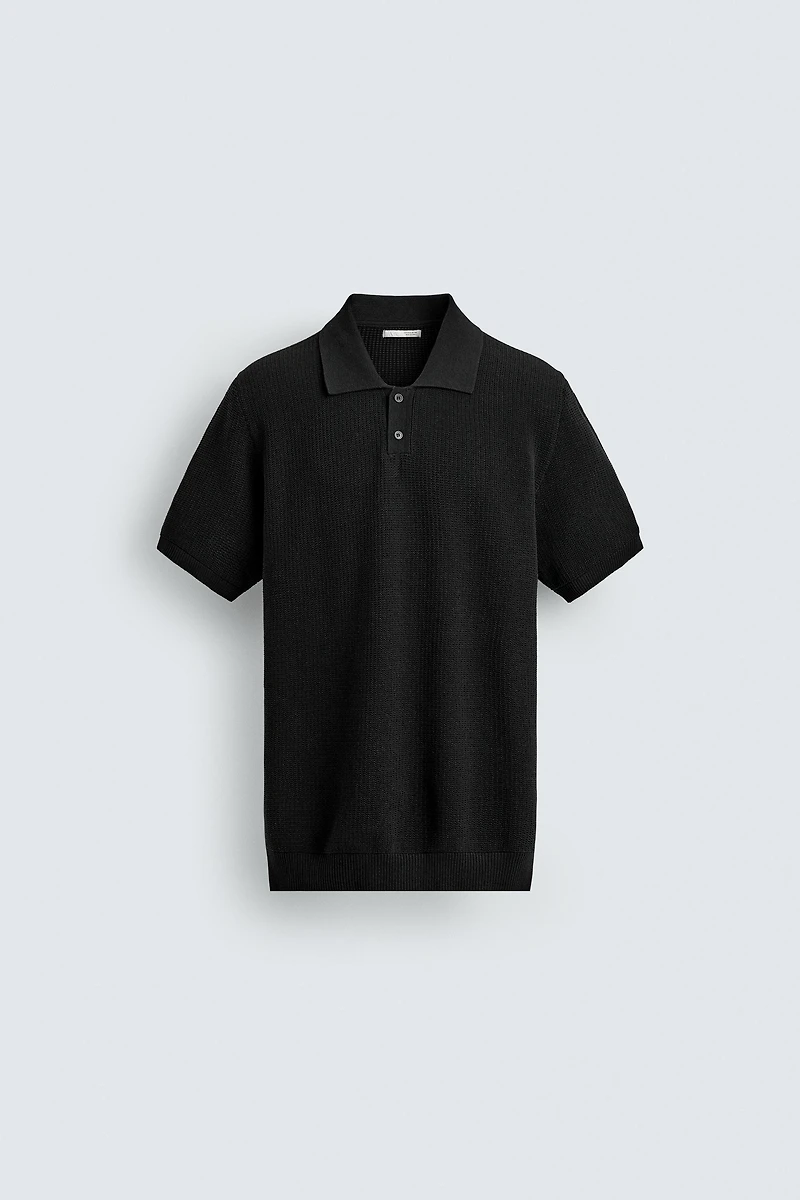 POLO REGULAR FIT EN MAILLE STRUCTURÉE
