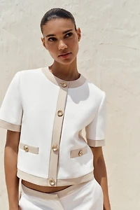 CONTRAST SHORT SLEEVE BLAZER