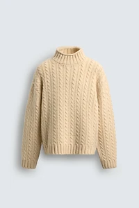 WOOL CABLE KNIT JUMPER AARON LEVINE X ZARA