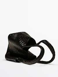 Medium braided nappa leather tote bag