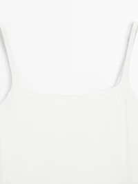 Strappy linen blend mini dress