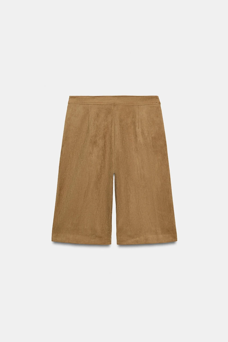 FAUX SUEDE LONG SHORTS