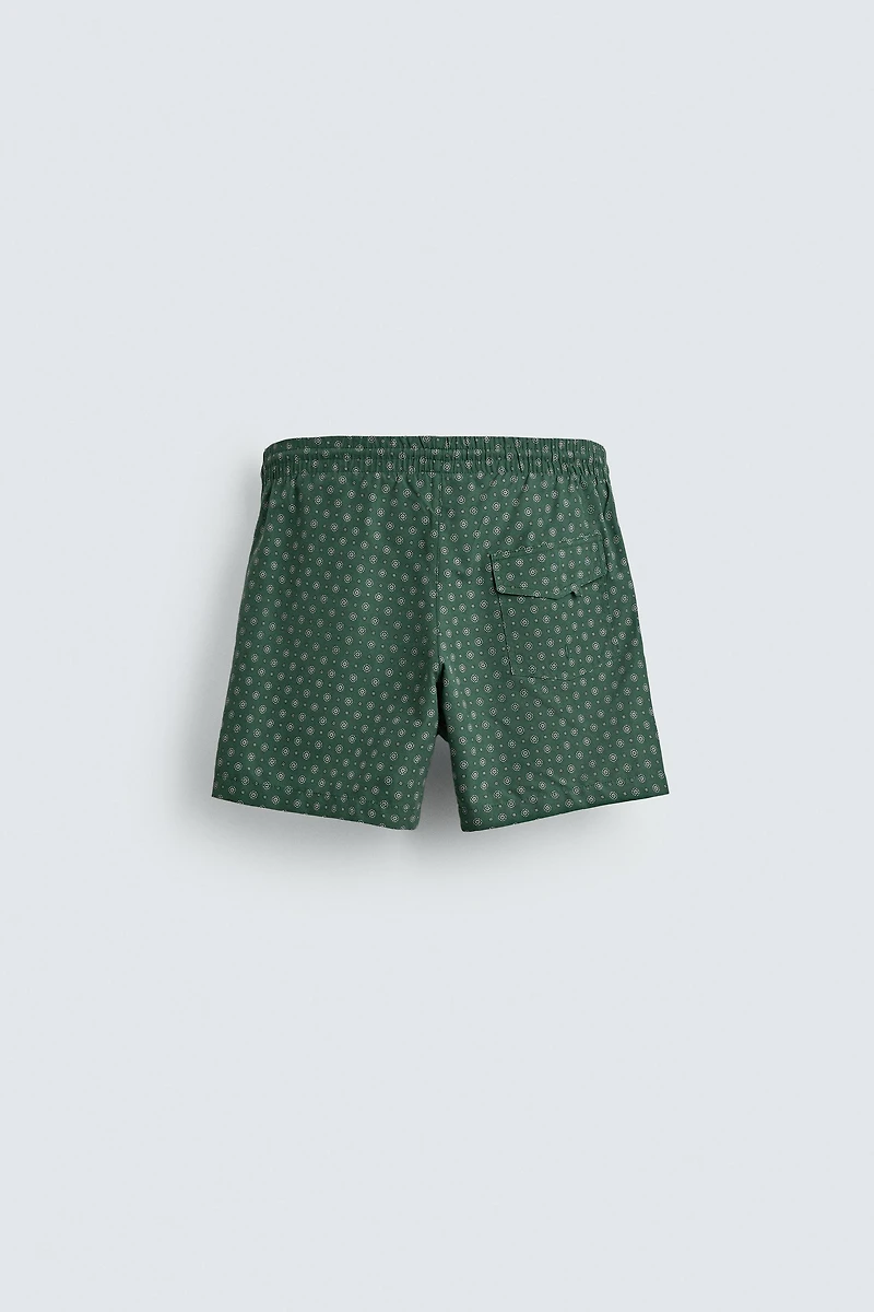 MID-LENGTH GEOMETRIC PRINT SWIMSUIT