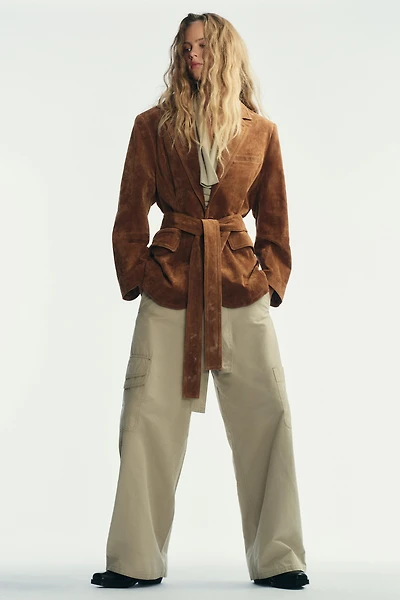 BLAZER CUIR DAIM