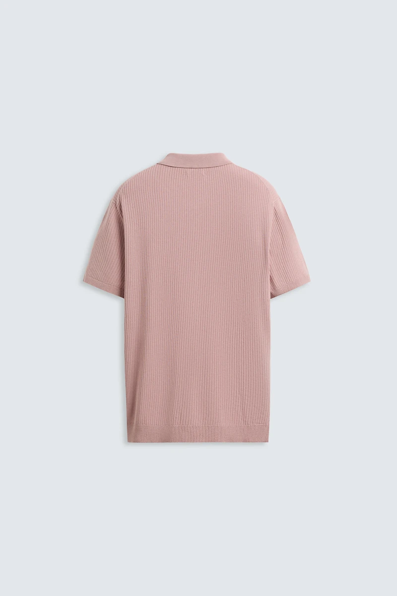 RIB KNIT POLO SHIRT