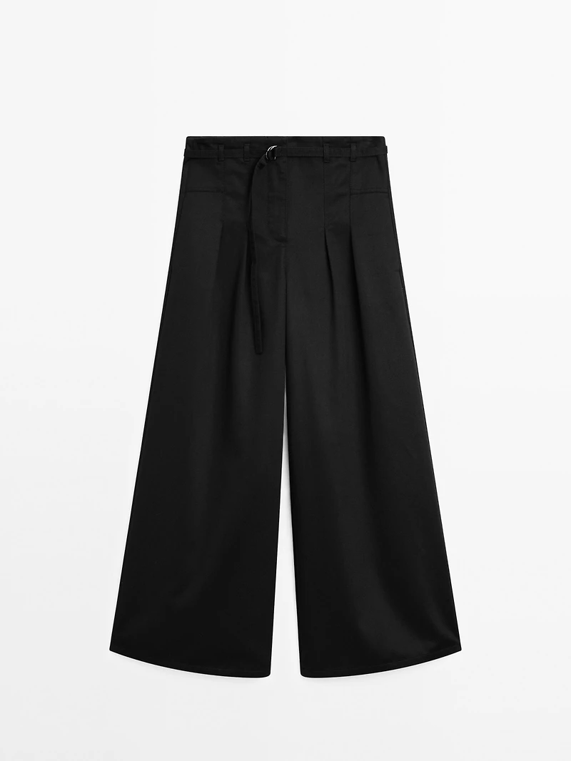 Palazzo trousers with tie