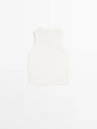T-shirt col V en coton mercerisé