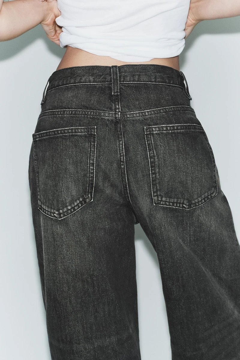 TRF HIGH-WAIST CROSSOVER WAIST WIDE LEG JEANS