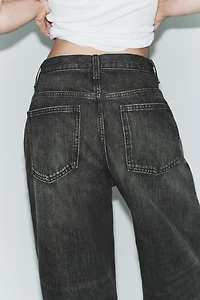 TRF HIGH-WAIST CROSSOVER WAIST WIDE LEG JEANS