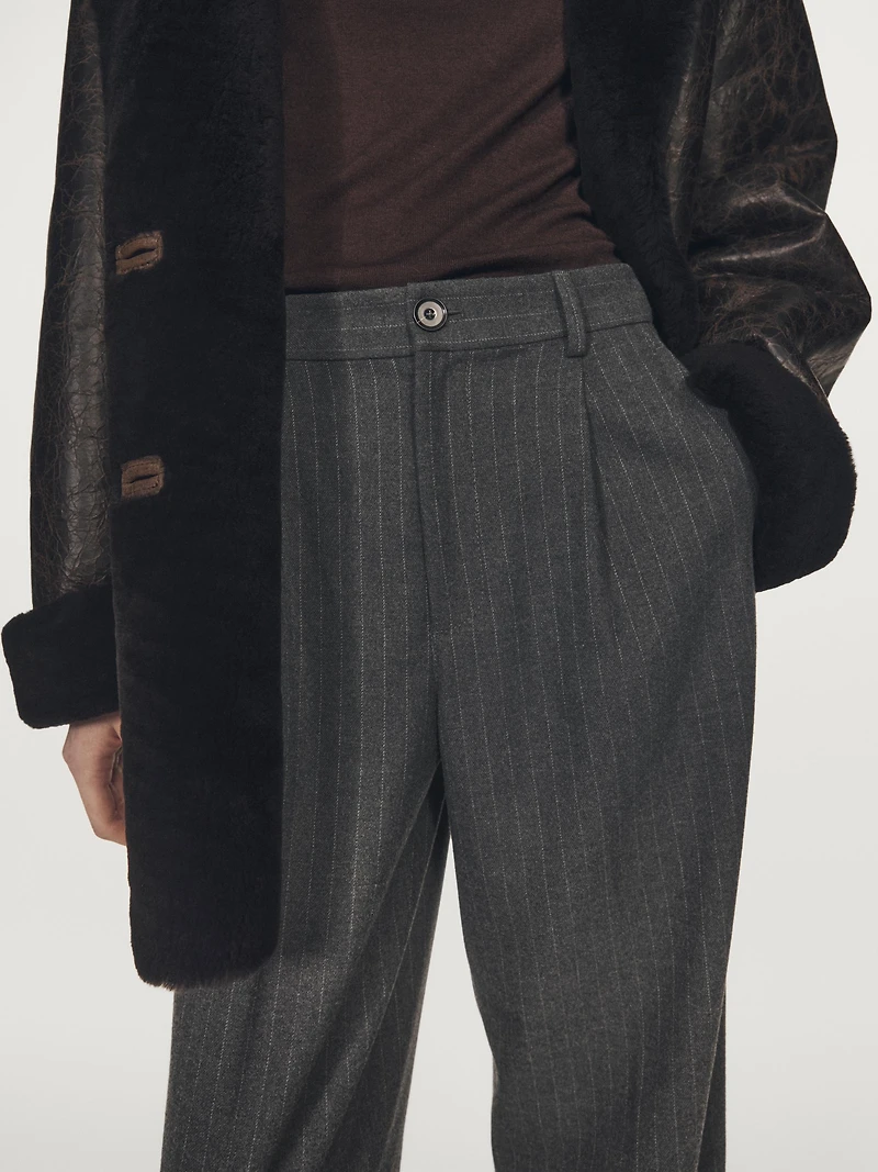 Pinstripe wide-leg trousers