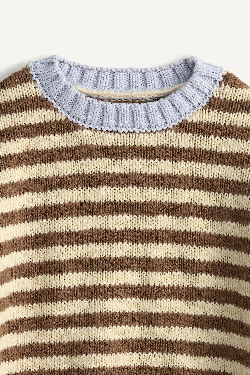 PULL EN MAILLE À RAYURES CONTRASTE ÉDITION LIMITÉE
