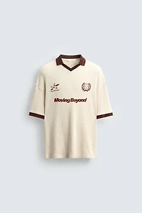 RETRO SOCCER TEXTURED POLO SHIRT