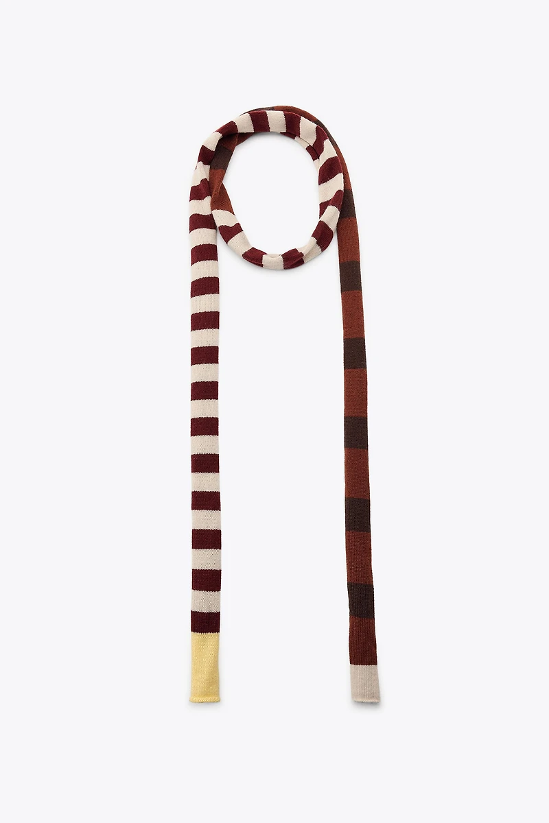 STRIPED KNIT SCARF