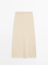 Knit alpaca and wool midi skirt