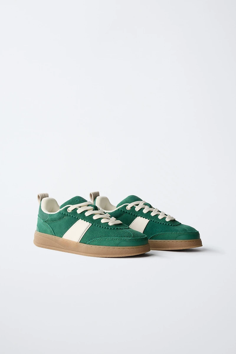 LEATHER DETAIL SNEAKERS