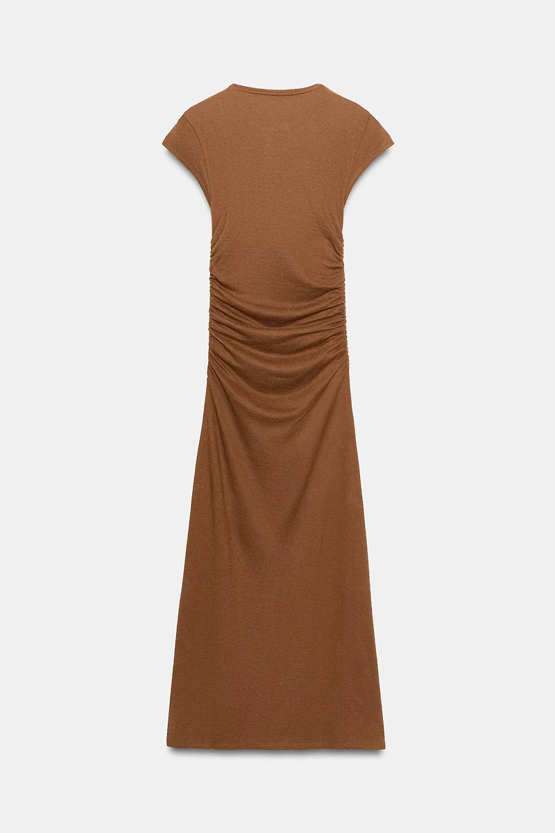 DRAPED MIDI DRESS