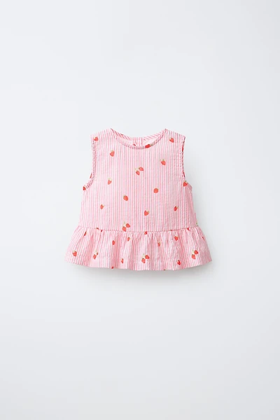 BLOUSE RAYURES ET FRAISES