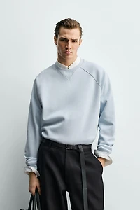 WASHED PIQUÉ TEXTURED SWEATSHIRT