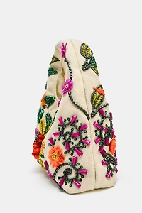BEADED PRINTED BAG