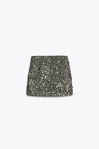 SEQUIN WRAP MINI SKIRT