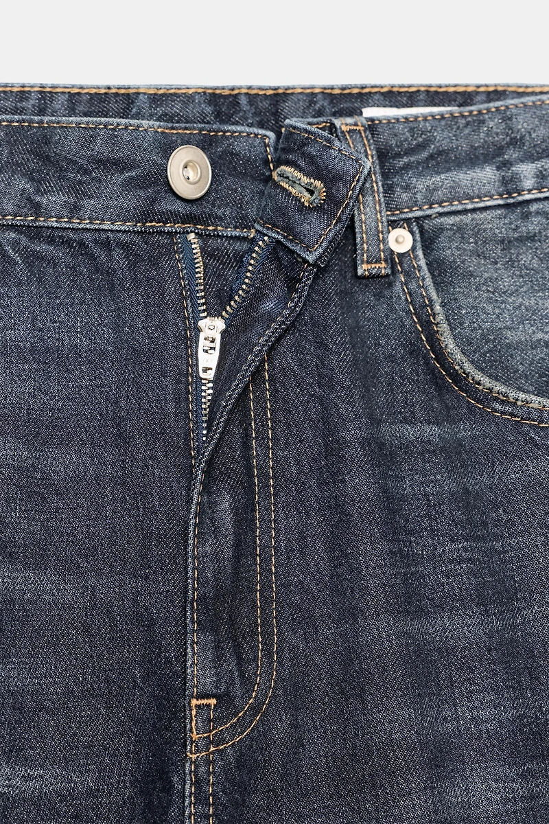 TRF RIPPED MID-RISE BAGGY JEANS