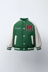 EMBROIDERED VARSITY BOMBER JACKET