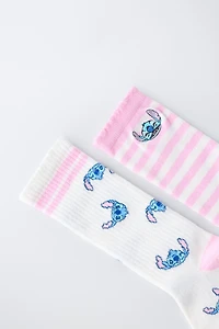 LOT DE DEUX CHAUSSETTES MONTANTES LILO & STITCH © DISNEY