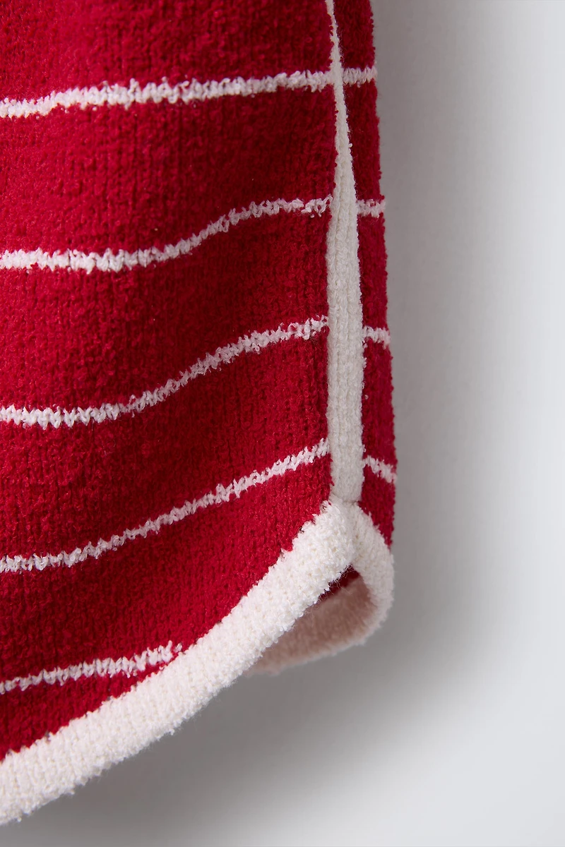 STRIPED TOWEL EFFECT SKIRT