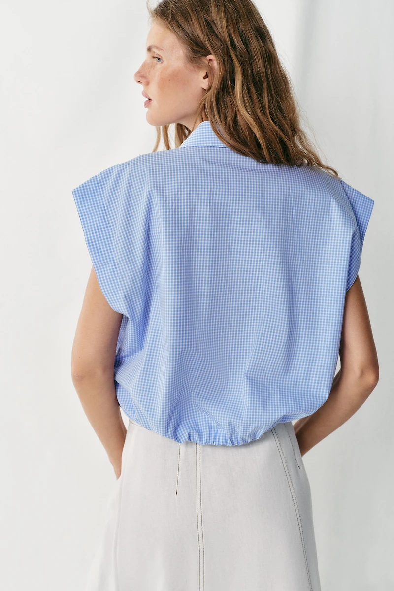 CROPPED GINGHAM SHIRT
