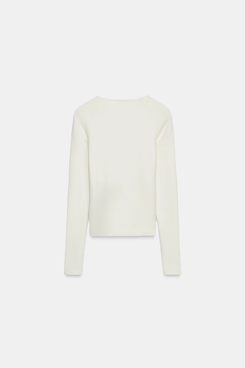 RIBBED SQUARE NECK TOP