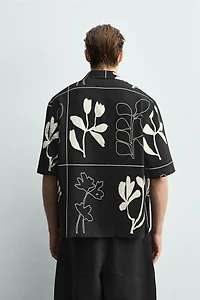 ABSTRACT PRINT FLOWY SHIRT