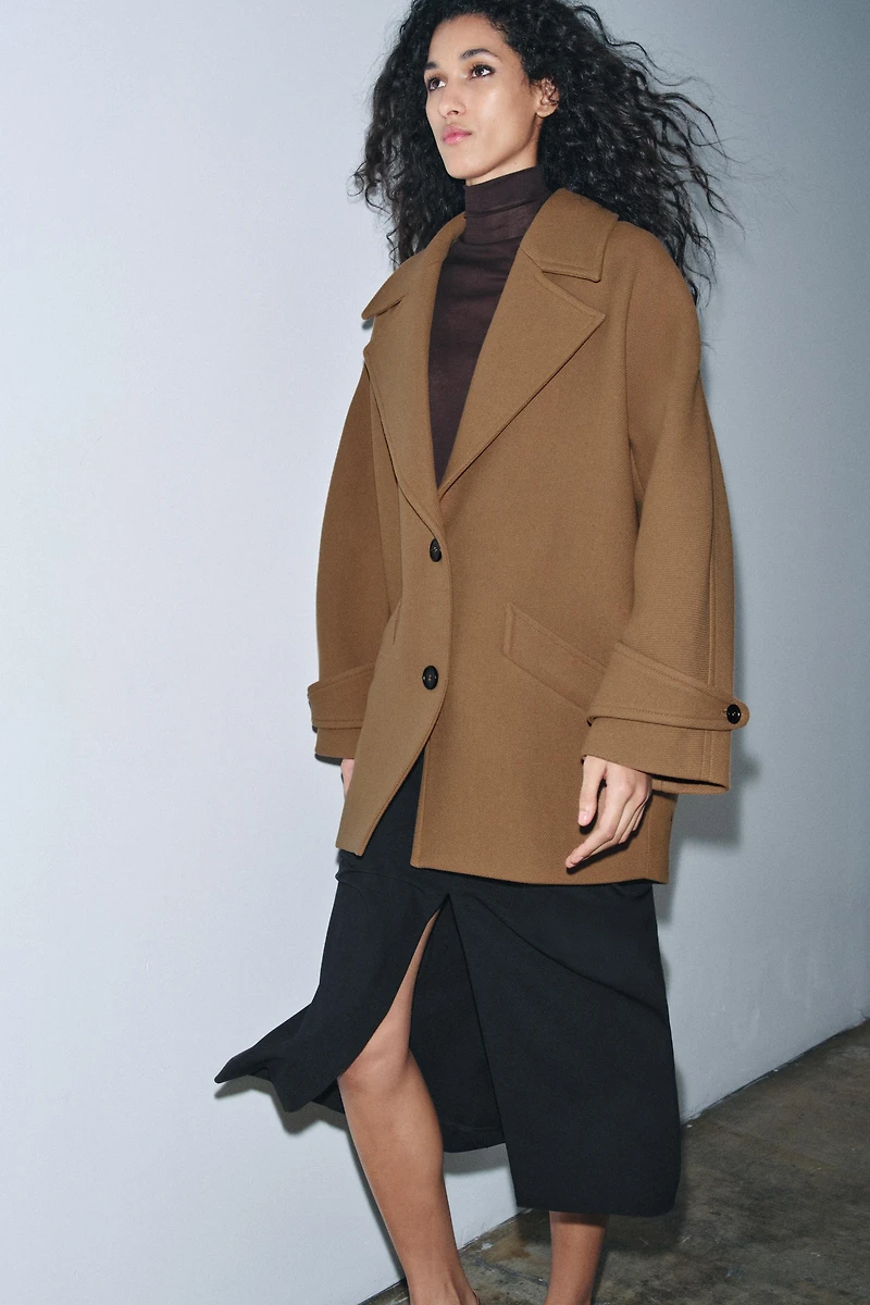 OVERSIZE WOOL BLEND COAT ZW COLLECTION LIMITED EDITION