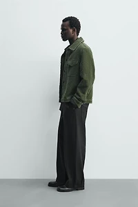 TEXTURED TOPSTITCHING OVERSHIRT