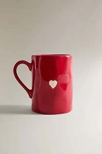 CHRISTMAS HEART STONEWARE MUG