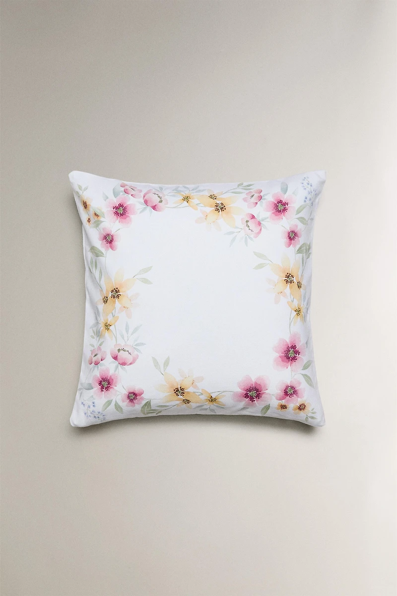 HOUSSE DE COUSSIN IMPRIMÉ FLORAL
