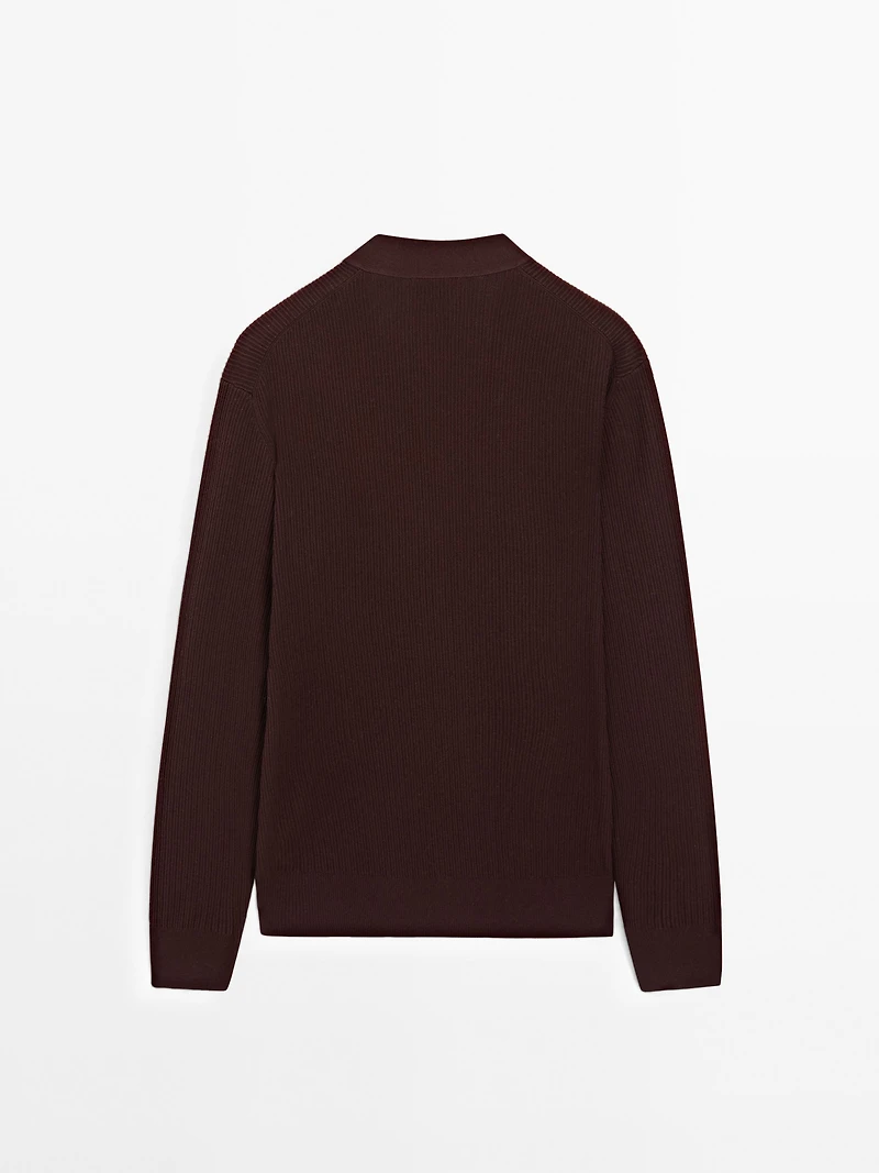 100% cotton textured knit cardigan