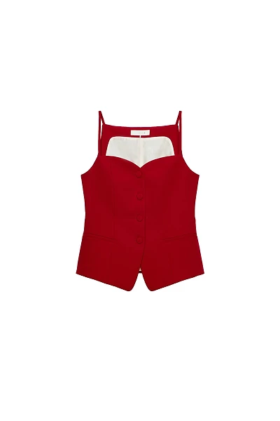 SWEETHEART NECKLINE STRAPPY VEST