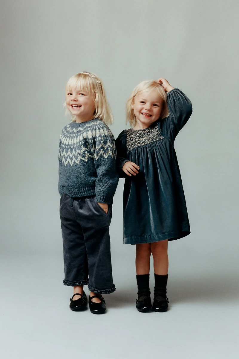 EMBROIDERED VELVET DRESS